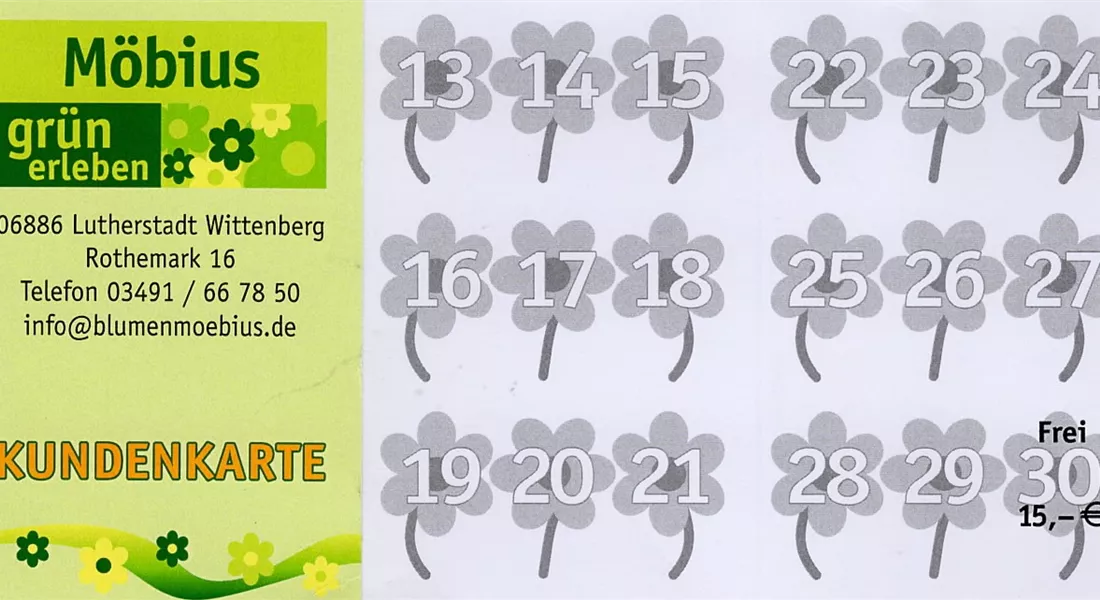 Kundenkarte - Treue wird bei uns belohnt!