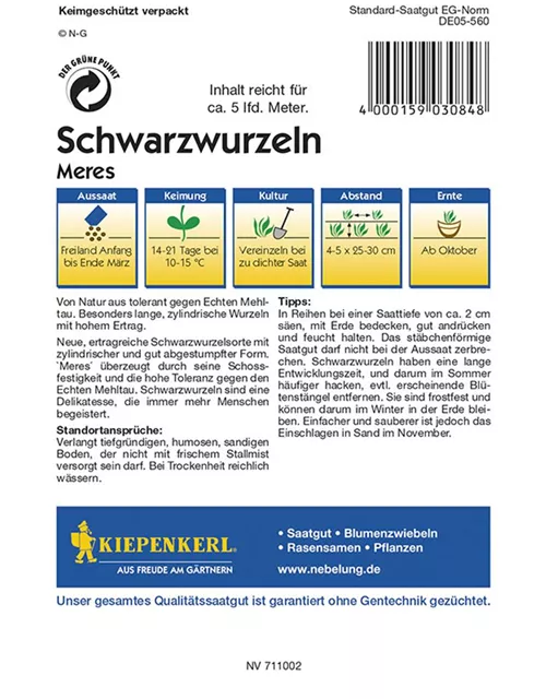 Schwarzwurzeln Meres Preisgruppe D