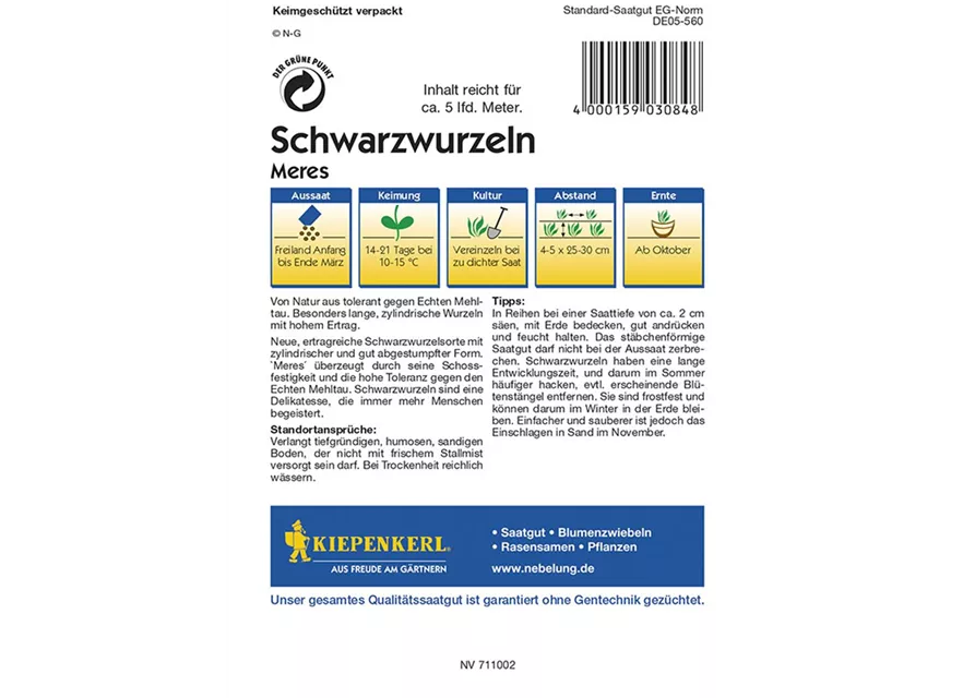 Schwarzwurzeln Meres Preisgruppe D