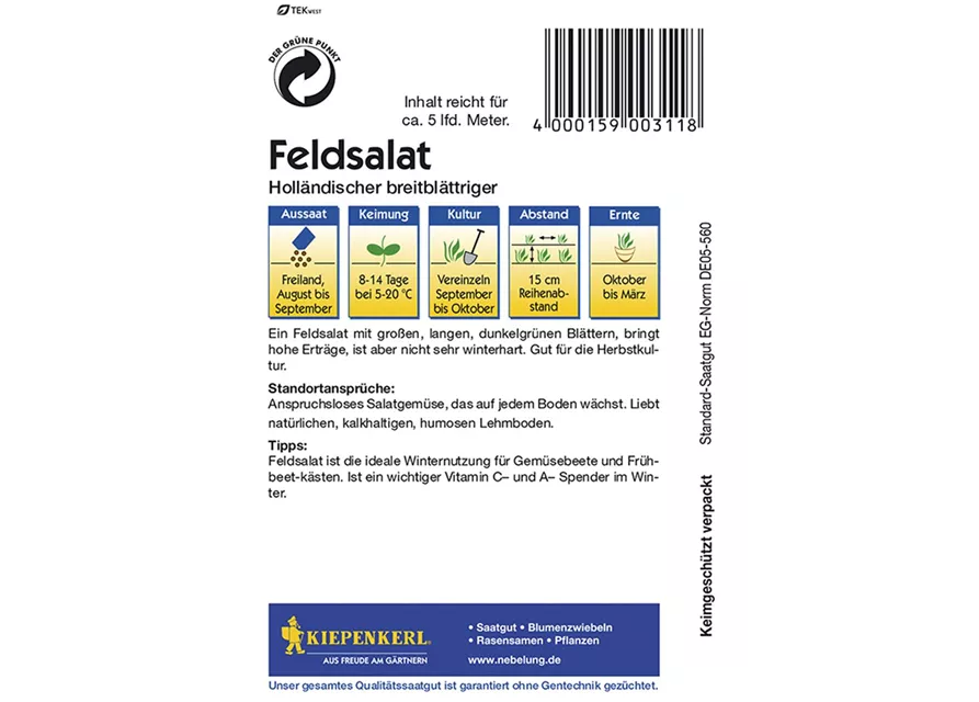 Feldsalat Holl.Breitbl. Preisgruppe C