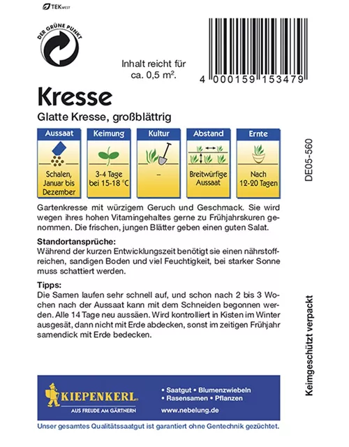 Kiepenkerl Kresse Glatte PG C