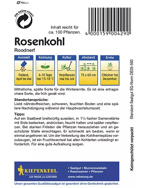 Rosenkohl Roodnerf Preisgruppe B