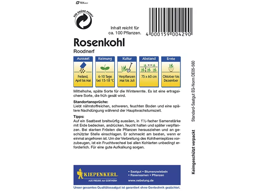 Rosenkohl Roodnerf Preisgruppe B