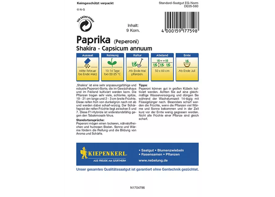 Kiepenkerl Paprika Shakira PG O