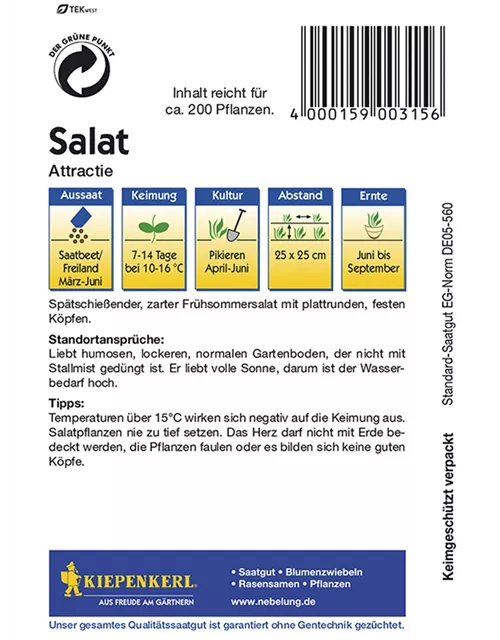 Kopfsalat Attractie Preisgruppe B