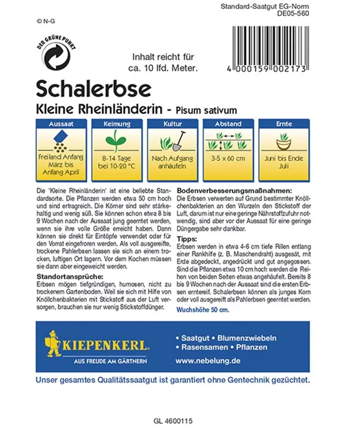 Kiepenkerl Schalerbsen K Reinlände 200g PG K